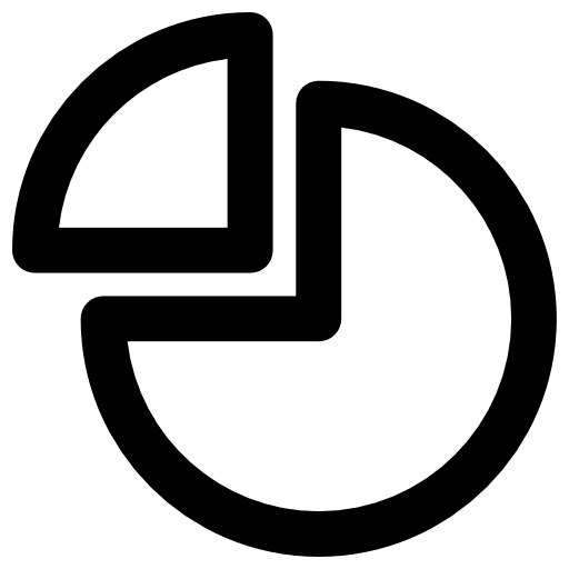 Pie chart graphical pie chart market share icon