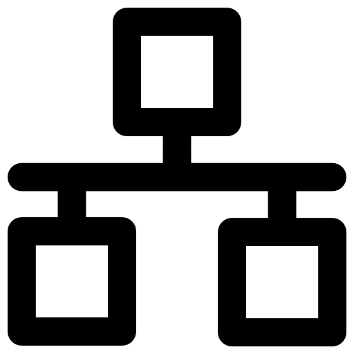 Network team hierarchical structure working icon