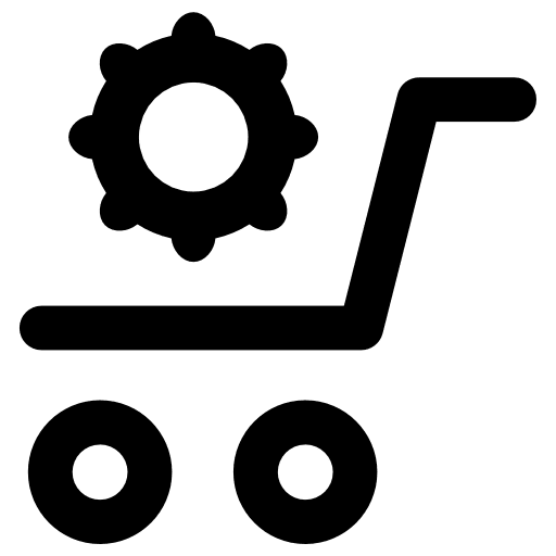 Shopping cart cogwheel online store cart icon