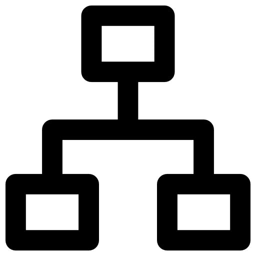 Hierarchy structure network interface diagrams icon