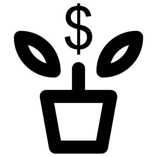 Money investment plant bank icon