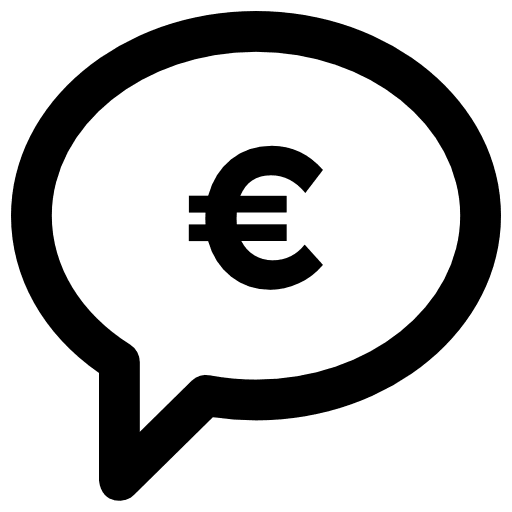 Speech bubble chat money business icon