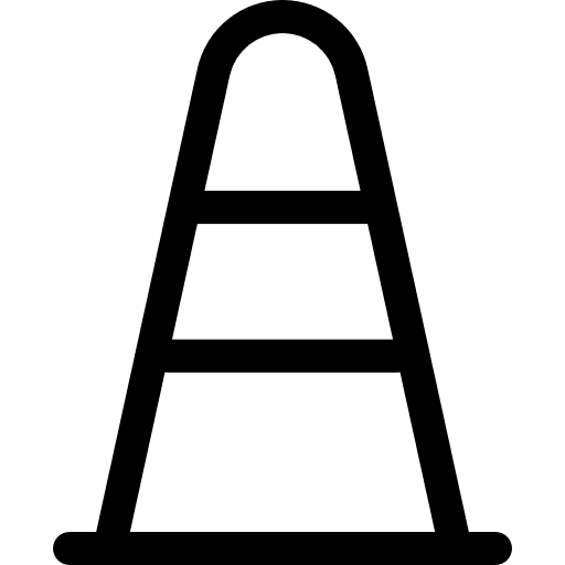 Cone construction and tools post urban icon