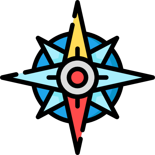 Compass east stars sign icon