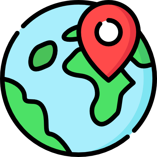 Globe world map arrows travel icon