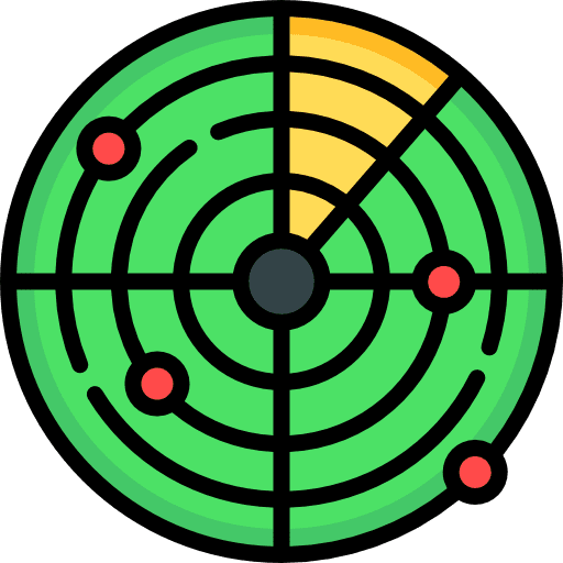 Radar technology radar tracker icon