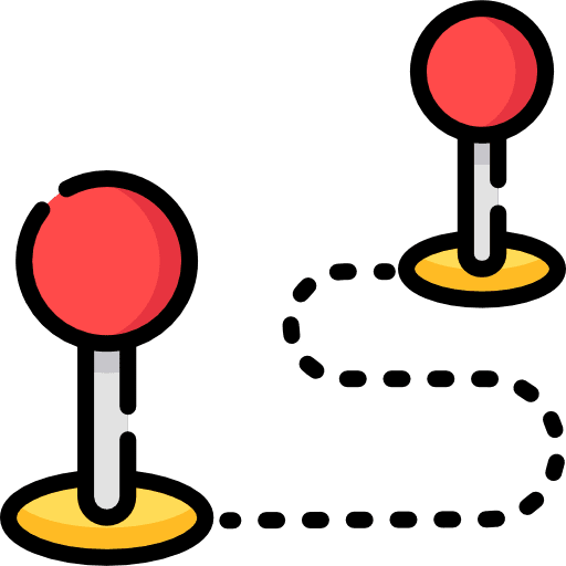 Destination shapes tour itinerary icon