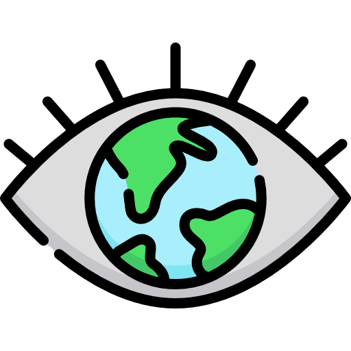 Globe map eye locations icon