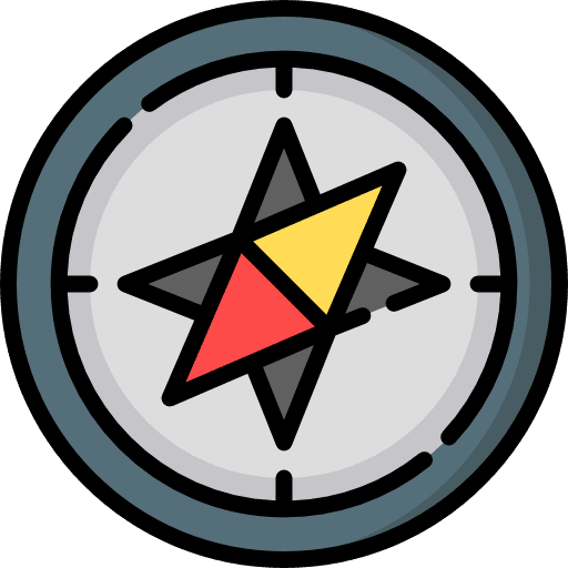 Compass tools and utensils location orientation icon