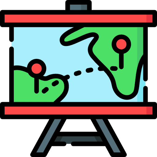 Map geography maps and location easel icon