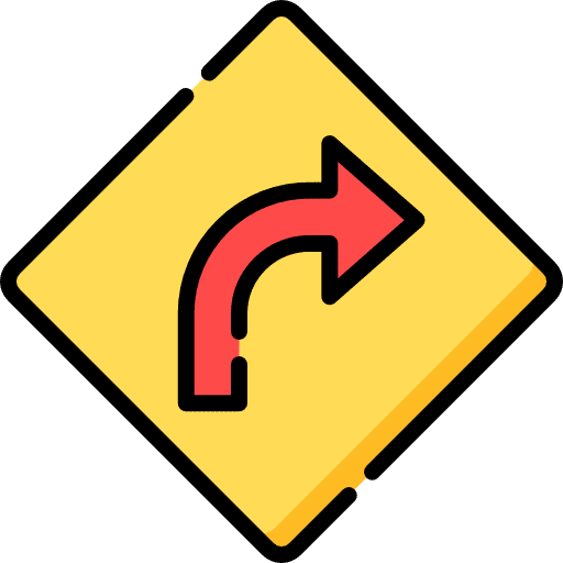 Turn arrows turn right direction icon