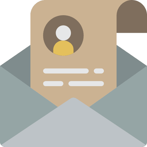 Email resume files and folders letter icon