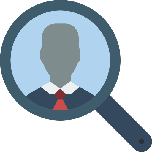 Job search magnifying glass miscellaneous human resources icon