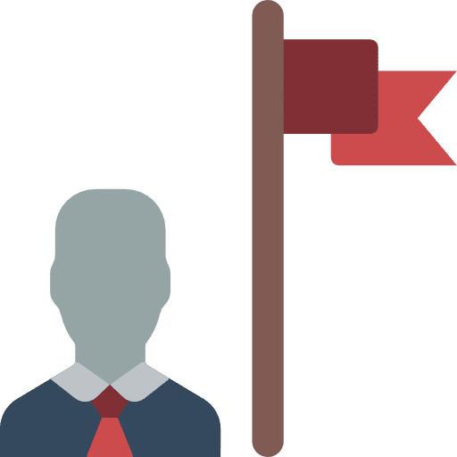 Leadership businessmen man flag icon