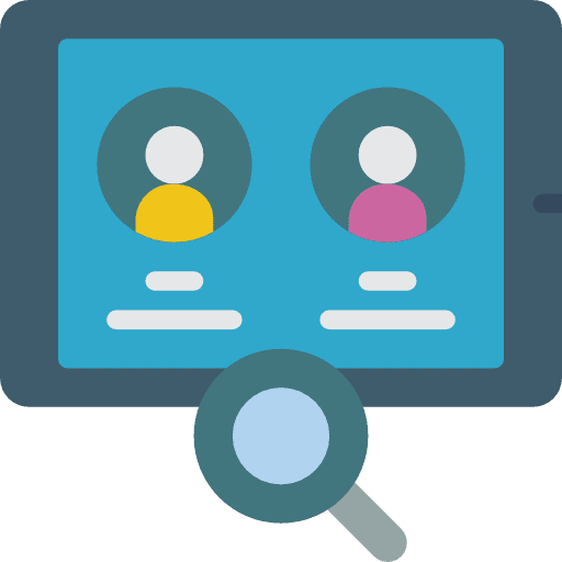 Hiring human resources business search icon