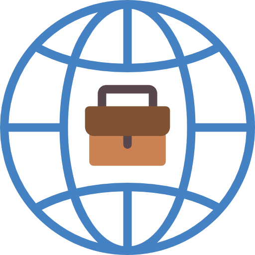 Worldwide business worldwide briefcase icon