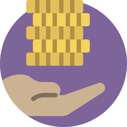 Investment commerce money hand gesture icon