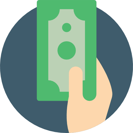 Investment hand gesture savings currency icon