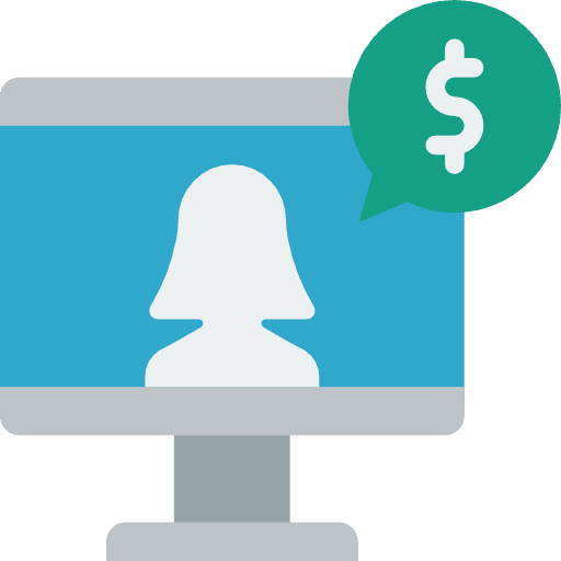 Video conference technology computer dollar icon