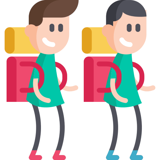 Camping trekker camping boys icon