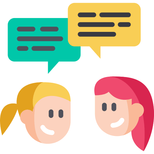 Conversation speech counseling girl icon