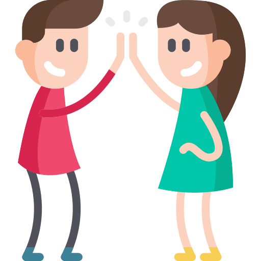 High five friends girl encourage icon