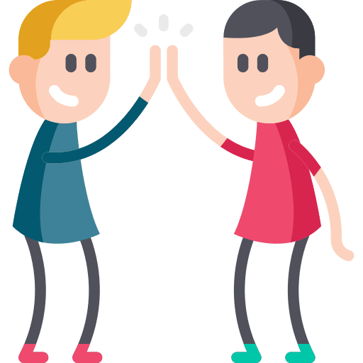 High five friends salute encourage icon