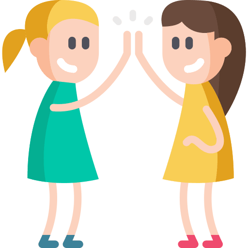 High five greet people friends icon