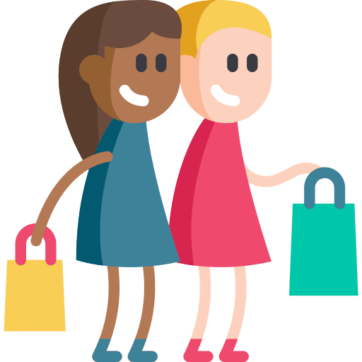 Shopping girls shopping bags consumer icon