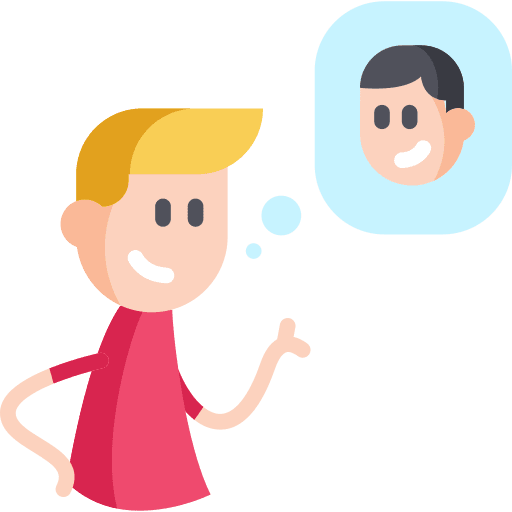 Thinking boys thinking friendship icon