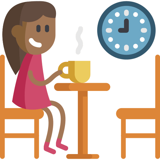 Waiting terrace coffee shop girl icon