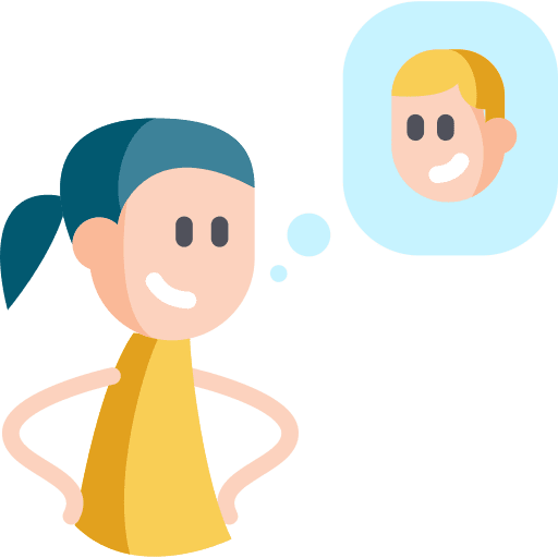 Thinking boy thinking girl icon