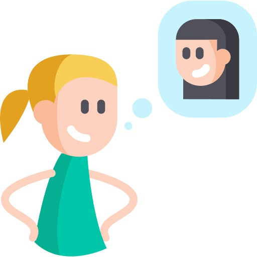 Thinking friendship people friends icon