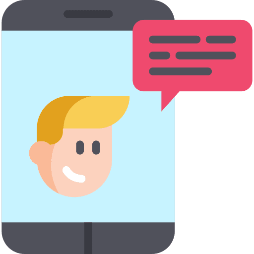 Video call screen man webcam icon