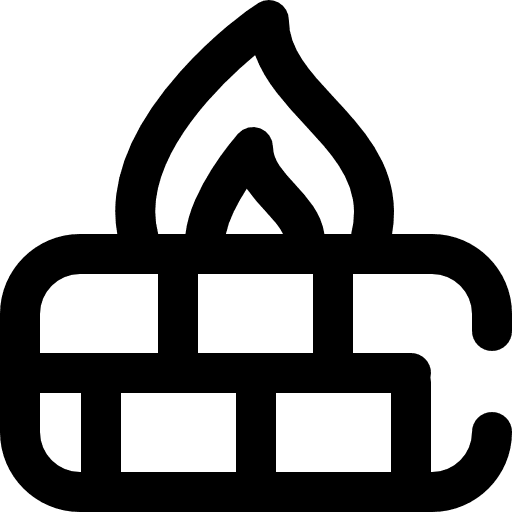 Firewall flame technology firewall icon