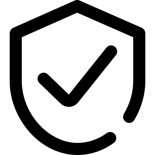 Security check mark shield defense icon