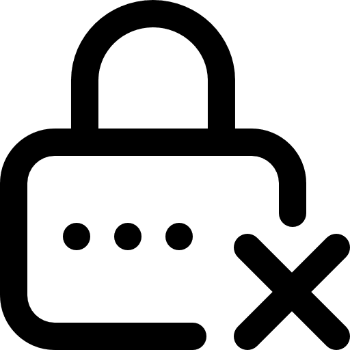 Wrong password error cross mistake icon