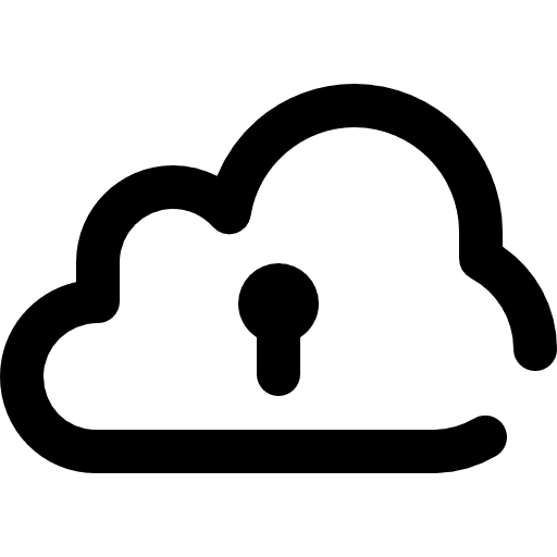 Cloud multimedia defense padlock icon