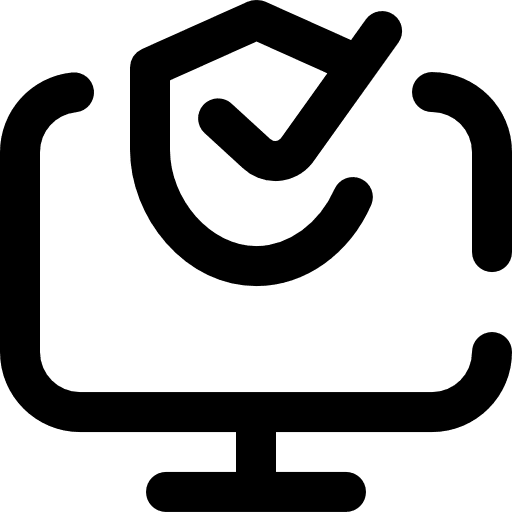 Secure computer safety online icon