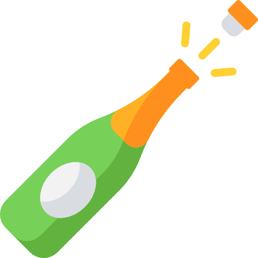 Champagne alcoholic drinks birthday and party alcoholic icon