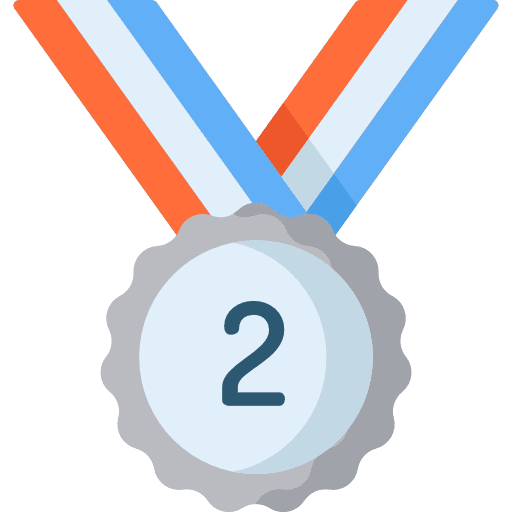 Second prize ribbons medal sports icon