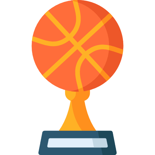 Basketball sports and competition cup trophy icon