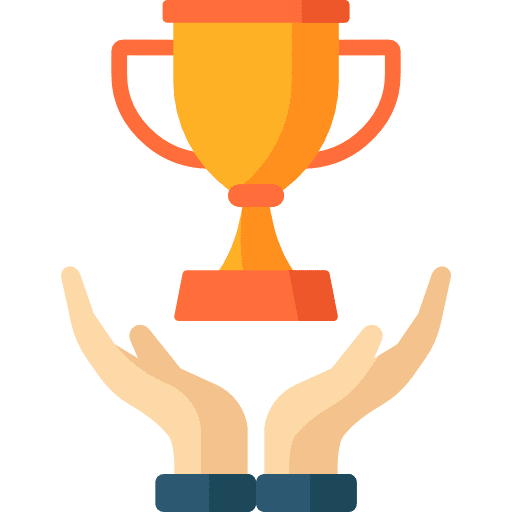 Trophy cup marketing champion icon