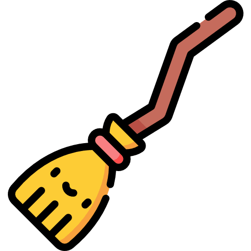 Broom scary halloween horror icon