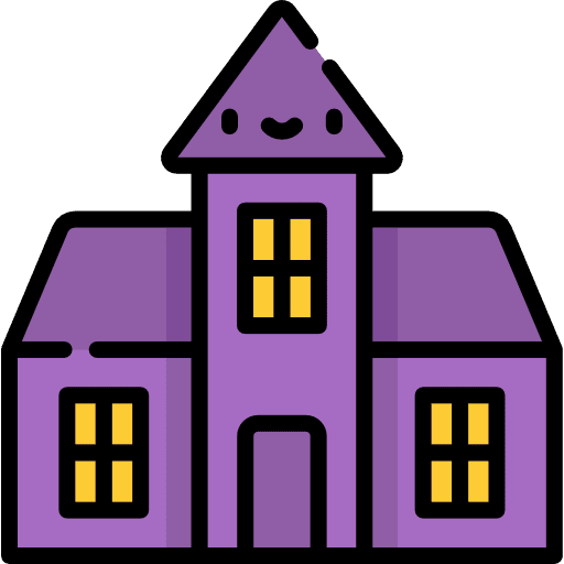 Haunted house medieval buildings fortress icon