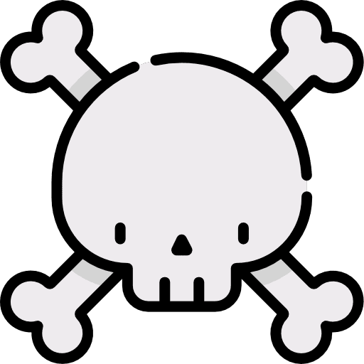 Skull skull warning signs icon