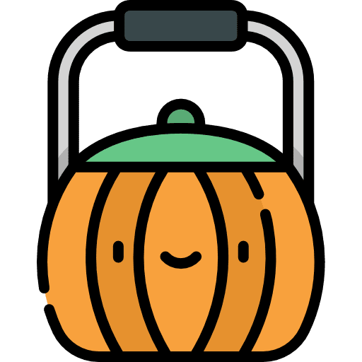 Basket candies halloween pumpkin icon