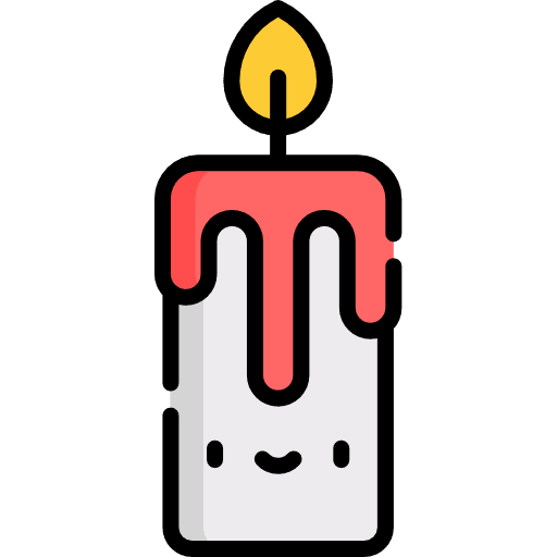 Candle decoration christmas light icon