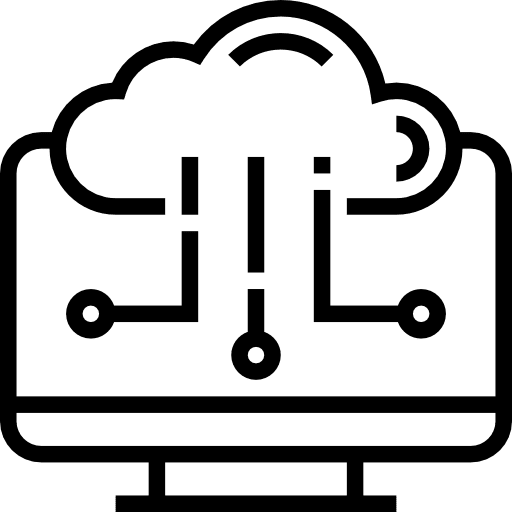 Cloud computing desktop networking web development icon