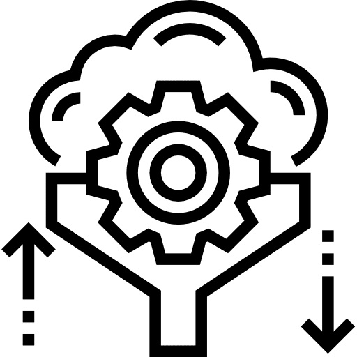 Filter seo and web gear arrows icon